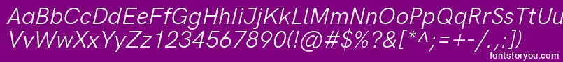 HkgroteskItalic Font – White Fonts on Purple Background