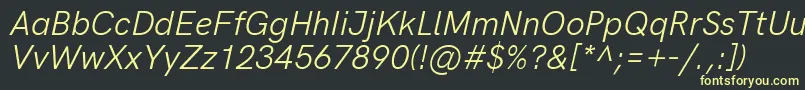 HkgroteskItalic Font – Yellow Fonts on Black Background