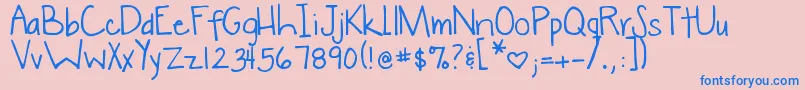 DjbWokeUpLate Font – Blue Fonts on Pink Background
