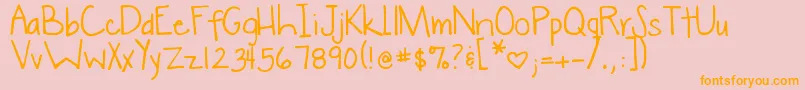 DjbWokeUpLate Font – Orange Fonts on Pink Background