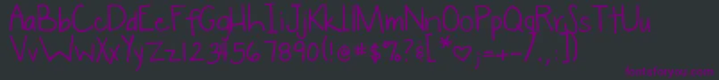 DjbWokeUpLate Font – Purple Fonts on Black Background
