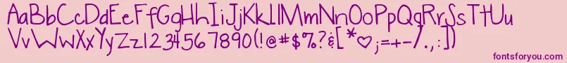 DjbWokeUpLate Font – Purple Fonts on Pink Background
