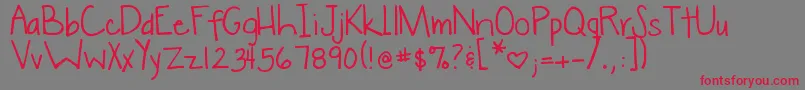 DjbWokeUpLate Font – Red Fonts on Gray Background