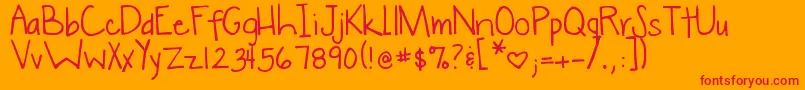 DjbWokeUpLate Font – Red Fonts on Orange Background