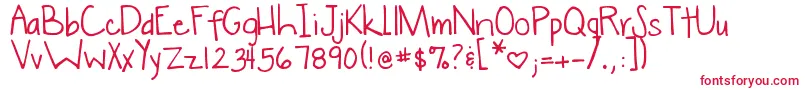 DjbWokeUpLate Font – Red Fonts on White Background