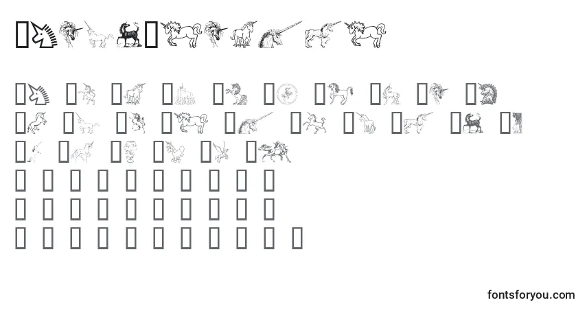 Schriftart GailsUnicorn – Alphabet, Zahlen, spezielle Symbole