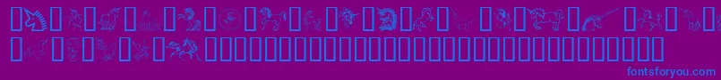 GailsUnicorn-Schriftart – Blaue Schriften auf violettem Hintergrund