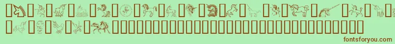 GailsUnicorn Font – Brown Fonts on Green Background