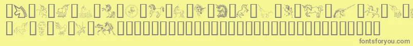 Saiba mais sobre a fonte GailsUnicorn Fonte GailsUnicorn – fontes cinzas em um fundo amarelo