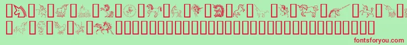 Шрифт GailsUnicorn – красные шрифты на зелёном фоне