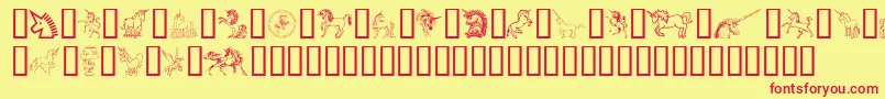 GailsUnicorn Font – Red Fonts on Yellow Background