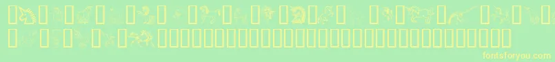 GailsUnicorn Font – Yellow Fonts on Green Background