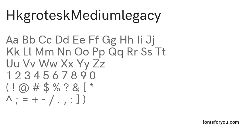 Czcionka HkgroteskMediumlegacy (101105) – alfabet, cyfry, specjalne znaki