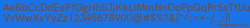 HkgroteskMediumlegacy Font – Brown Fonts on Blue Background