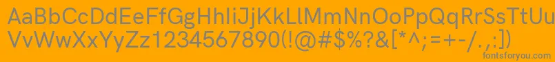 Weitere Informationen zur HkgroteskMediumlegacy-Schriftart HkgroteskMediumlegacy-Schriftart – Graue Schriften auf orangefarbenem Hintergrund