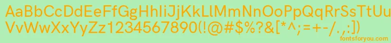HkgroteskMediumlegacy Font – Orange Fonts on Green Background