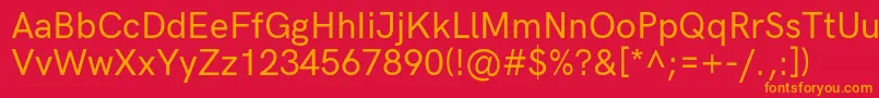 HkgroteskMediumlegacy Font – Orange Fonts on Red Background