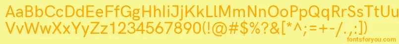 HkgroteskMediumlegacy Font – Orange Fonts on Yellow Background
