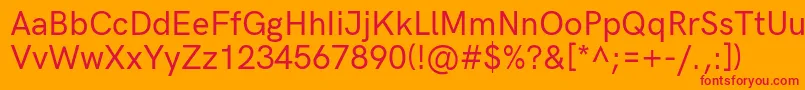 HkgroteskMediumlegacy Font – Red Fonts on Orange Background