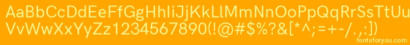 HkgroteskMediumlegacy Font – Yellow Fonts on Orange Background