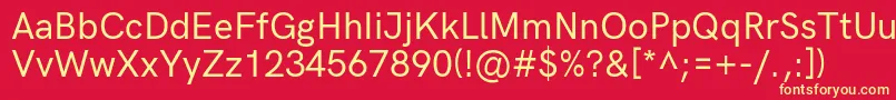HkgroteskMediumlegacy Font – Yellow Fonts on Red Background