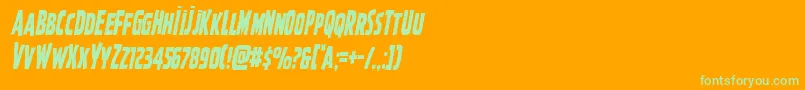 Ghoulishintentcondital-fontti – vihreät fontit oranssilla taustalla