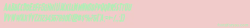 フォントGhoulishintentcondital – ピンクの背景に緑の文字