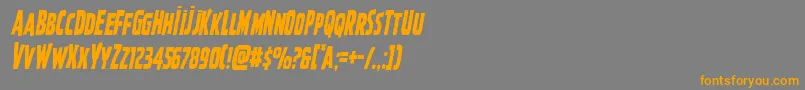 Ghoulishintentcondital-Schriftart – Orangefarbene Schriften auf grauem Hintergrund