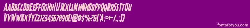 Ghoulishintentcondital Font – Pink Fonts on Purple Background