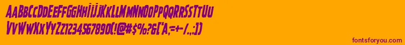 Weitere Informationen zur Ghoulishintentcondital-Schriftart Ghoulishintentcondital-Schriftart – Violette Schriften auf orangefarbenem Hintergrund