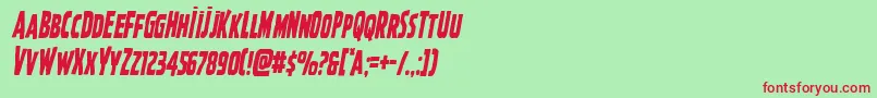 Ghoulishintentcondital Font – Red Fonts on Green Background