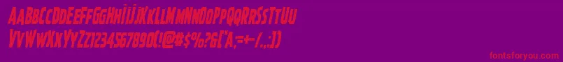 フォントGhoulishintentcondital – 紫の背景に赤い文字