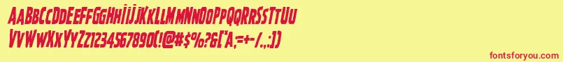 Ghoulishintentcondital Font – Red Fonts on Yellow Background