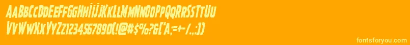 Ghoulishintentcondital-fontti – keltaiset fontit oranssilla taustalla
