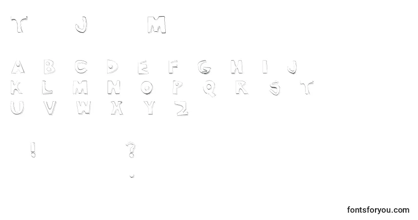 Schriftart TexasJigsawMassacre – Alphabet, Zahlen, spezielle Symbole