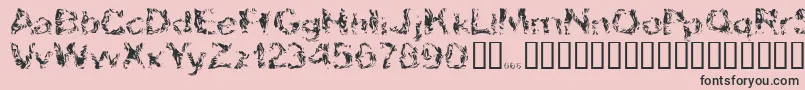 Apokalypto-Schriftart – Schwarze Schriften auf rosa Hintergrund