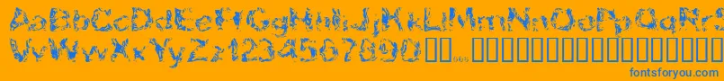 Apokalypto Font – Blue Fonts on Orange Background