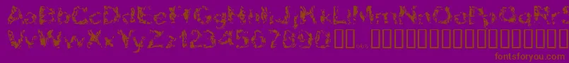Apokalypto-fontti – ruskeat fontit violetilla taustalla