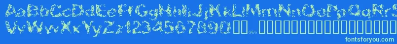 Apokalypto Font – Green Fonts on Blue Background