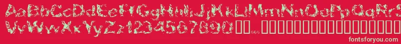 フォントApokalypto – 赤い背景に緑の文字