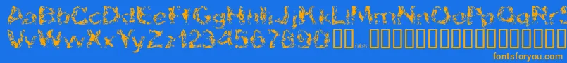 Apokalypto Font – Orange Fonts on Blue Background