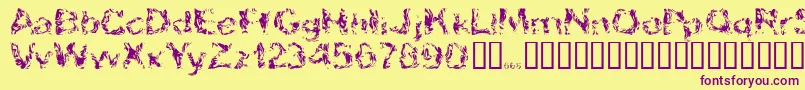 Apokalypto Font – Purple Fonts on Yellow Background