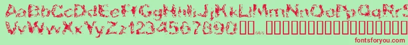 Apokalypto Font – Red Fonts on Green Background
