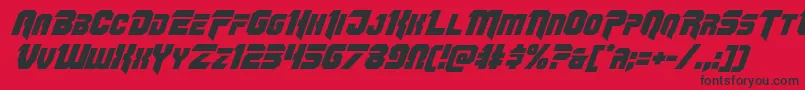 Omegaforceital12 Font – Black Fonts on Red Background