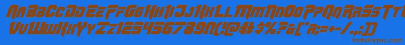 Omegaforceital12 Font – Brown Fonts on Blue Background