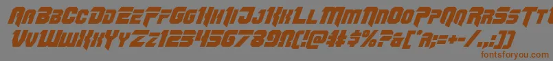 Omegaforceital12 Font – Brown Fonts on Gray Background