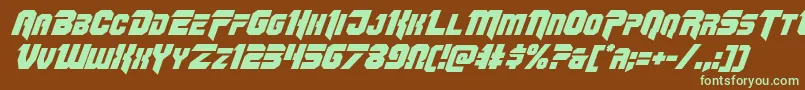 Omegaforceital12 Font – Green Fonts on Brown Background