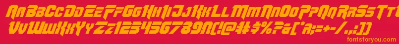 Omegaforceital12 Font – Orange Fonts on Red Background