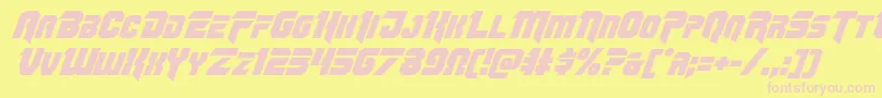 Omegaforceital12 Font – Pink Fonts on Yellow Background