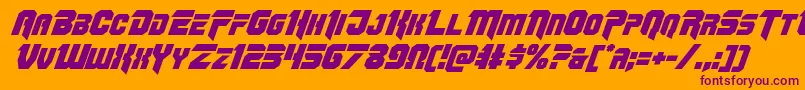 Omegaforceital12 Font – Purple Fonts on Orange Background